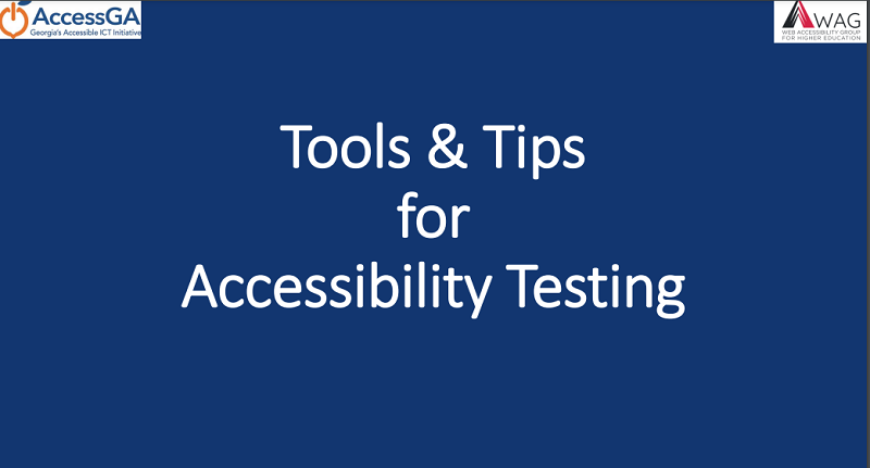 Tools and Tips for Accessibility Testing Webinar Thumbnail