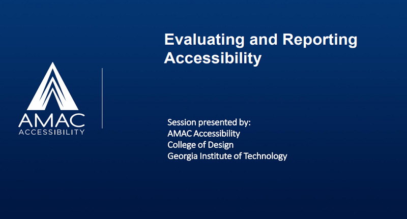 Evaluating and Reporting Web Accessibility Webinar Thumbnail
