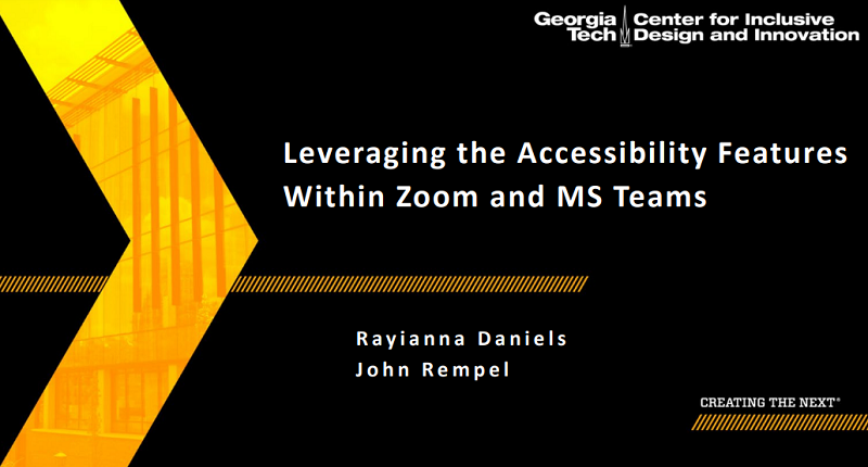 Leveraging Accessibility Features in Zoom and MS Teams webinar thumbnail