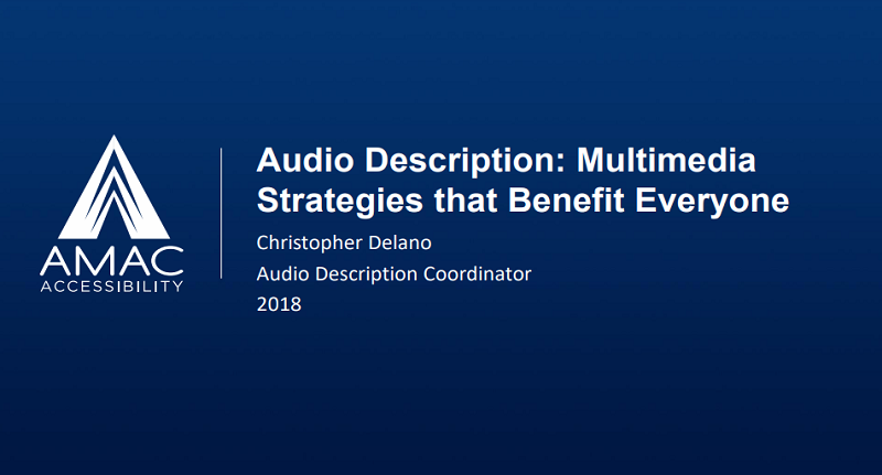 Audio Description Multimedia Strategies Webinar Thumbnail