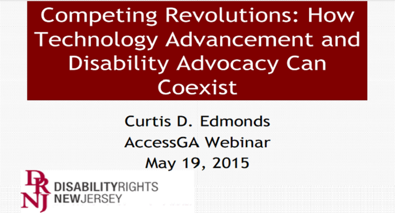 Technology Advancement and Disability Advocacy Webinar Thumbnail