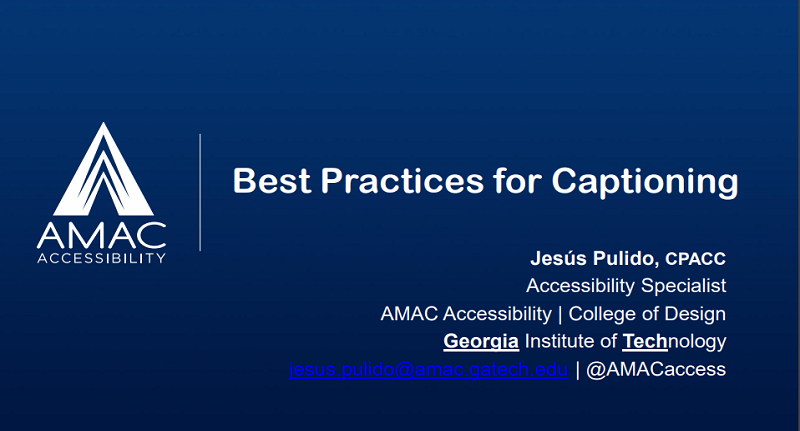 Best Practices for Captioning Webinar Thumbnail