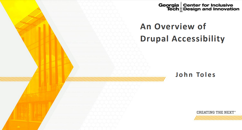 An Overview of Drupal Accessibility Webinar