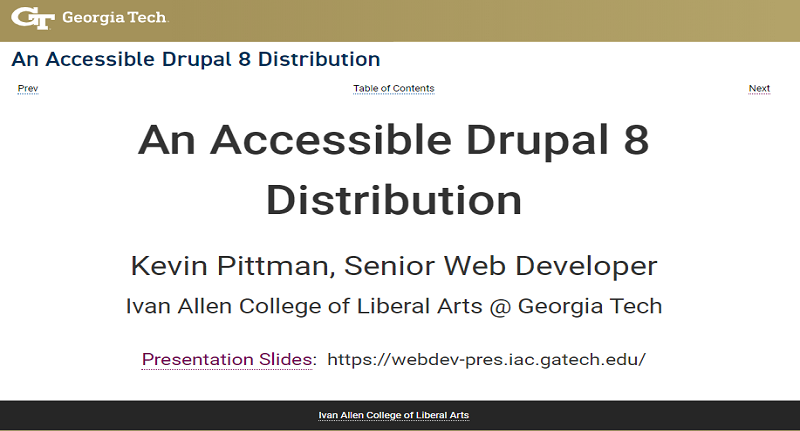 Developing an Accessible Drupal 8 Distribution